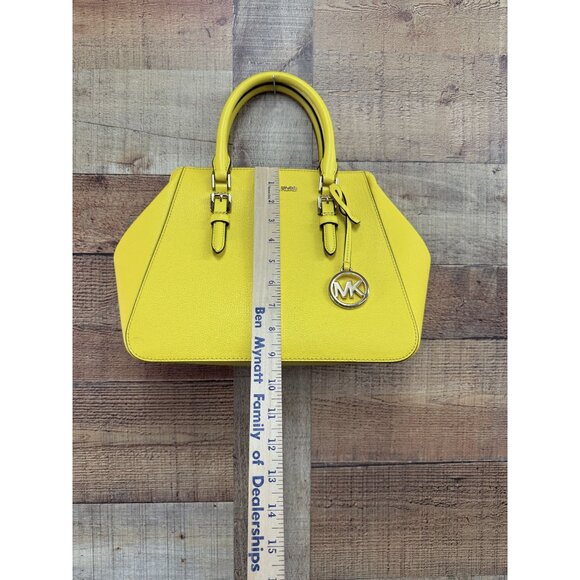 Michael Kors Large Charlotte Satchel Citrus Leather Purse NWT - Picture 9 of 11